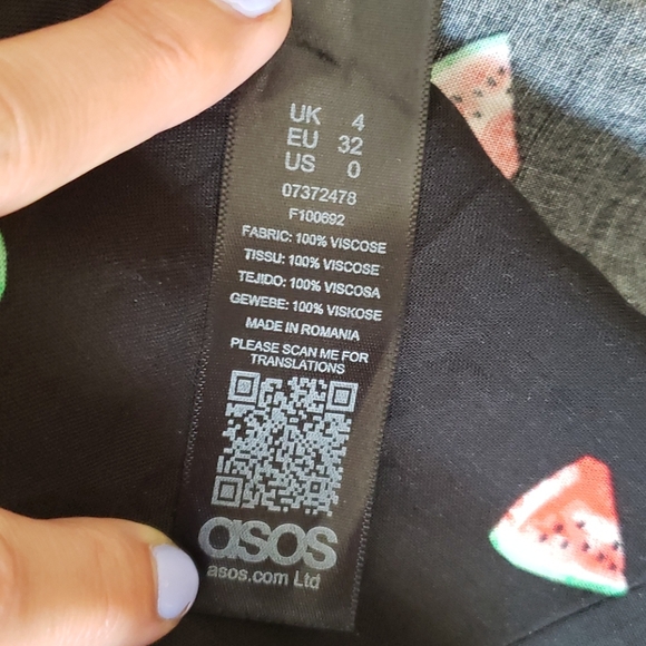 ASOS Black Watermelon Mini Dress with Cutouts - Picture 6 of 6
